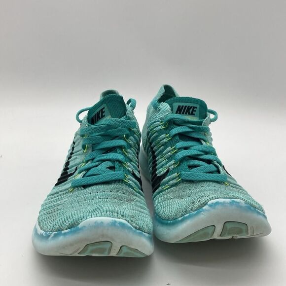 Womens Size 6.5 Nike Free RN Flyknit Hyper Turquoise Running Athletic Sneakers - Picture 2 of 9